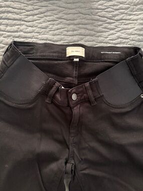 DL1961 Black Patti Straight Maternity Jeans - Slim Straight